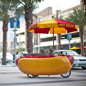 Levensgrote Handgemaakte Custom Winkelcentrum Decoratie Glasvezel Voedsel Sculptuur Grote Hotdog En Frietjes Hars Standbeeld - Product Image 4