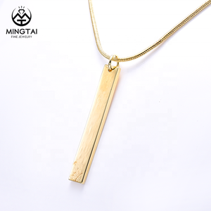 Nuevo Collar Personalizado con <span class=keywords><strong>Cadena</strong></span> de Serpiente Chapada en <span class=keywords><strong>Oro</strong></span>, Estilo Hip Hop, Punk, con Barra Cuadrada para Nombre, para Hombres y Mujeres - Product Image 3