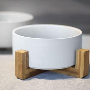 Comedero de Cerámica Colorido para Mascotas a Bajo Precio, Soporte de Bambú, Comedero Portátil Ecológico para Perros y Gatos con Tapete Antideslizante - Product Image 3