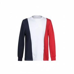 Mens Color Block Sweatshirt Red White Navy Long Sleeve Casual Pullover Stylish Fashionable Comfortable Modern Winter Wear <b>Jumper</b> - Product Image 1