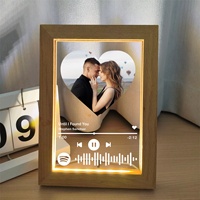 Lámpara LED con Marco de Canción Personalizada, Placa de Música con Foto Personalizada, Luz con Estilo de Canción, Regalo para Parejas, Aniversario, San Valentín, Navidad