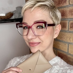 Lunettes oversize yeux de chat TR90 CP carrées grande Protection des yeux épissage couleur printemps <span class=keywords><strong>pied</strong></span> Anti-lumière bleue - Product Image 2
