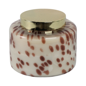 Candela Profumata Decorativa Macchiettata con Coperchio, Stile Pilastro, per Uso Interno ed Esterno - Product Image 1