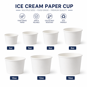Wholesale <b>Disposable</b> Single Wall Greaseproof Food Grade Ice Cream Paper <b>Cups</b> Custom Logo for Dessert Shops - Product Image 4