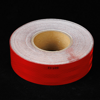 Cinta Reflectante DOT C2 de 5cm*45.7m, Vinilo Adhesivo Rojo de Alta Visibilidad, Impermeable y Resistente al Fuego, Adhesivo para Camiones y Remolques