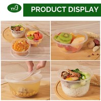Couvercle jetable en plastique PP transparent épaissi VVG pour bols alimentaires, sandwichs, salades, soupes, nouilles, restauration et emballages à emporter
