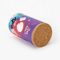 Boîte de rangement pour thé, épices et herbes, hermétique, de qualité alimentaire, avec logo personnalisé, emballage en tube de papier kraft de luxe avec couvercle en bois