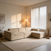 Velours-Kompressionssofa Vakuumversiegelt Modulares Konvertierbares Frei Rekonfigurierbares L-förmiges Verschüttungssicheres Familien-Freizeit-Villa-Sofa