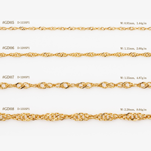 Collier chaîne en or massif 14 carats de style japonais, disponible en OEM, bijoux de mode, long, chaîne de blé, Singapour - Product Image 3