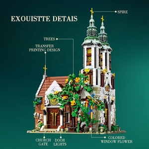 Nouvelle arrivée Reobrix 66023 St Andrew's Church MOC bloc de construction bricolage assembler modèle vue sur la rue briques pour la fête des enfants - Product Image 4