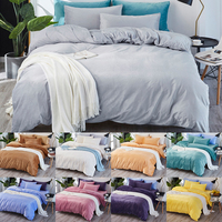 Ensemble de literie 4 pièces en velours cristal 100% polyester personnalisable, choix de couleurs multiples, approvisionnement en gros pour les revendeurs de literie
