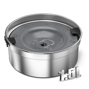 Distributeur d'eau pour chien en acier inoxydable grande capacité, bol flottant anti-déversement, matériau de qualité alimentaire, gamelle amovible pour animaux de compagnie - Product Image 1