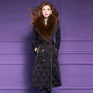 Veste en duvet de canard blanc de haute qualité FMY Graphene, manteau d'hiver pour <span class=keywords><strong>femme</strong></span> avec col en <span class=keywords><strong>fourrure</strong></span> de renard, épaissi, chaud, <span class=keywords><strong>noir</strong></span>, 61781 - Product Image 1