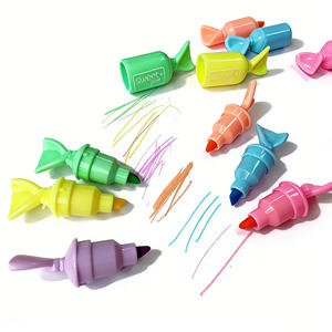 Surligneurs <span class=keywords><strong>en</strong></span> forme de bonbons, mini marqueurs fluorescents, papeterie mignonne, 6 pièces, couleurs <span class=keywords><strong>pastel</strong></span>, pour la prise de notes, fournitures scolaires et de bureau - Product Image 6