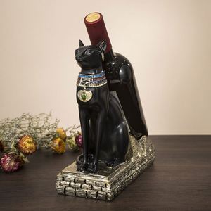 Estatuas de Resina Personalizadas de Dioses Egipcios, Anubis y Diosa Bastet, Figuras Decorativas Pintadas a Mano con Acabado Antiguo para el Hogar - Product Image 3