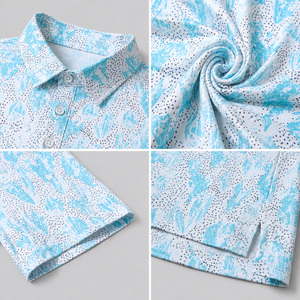 Polo Azul con Estampado Abstracto para Hombre, Ropa de Golf para Resort, de Secado Rápido, Informal de Verano, Venta al Por Mayor, Disponible en Stock - Product Image 5