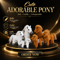 Peluche Cheval Réaliste en Velours Saile, Poupée Animaux en Peluche Année du Cheval, Cadeau d'Anniversaire pour Hommes et Femmes de 8 à 13 Ans, Vente en Gros, Logo Personnalisable