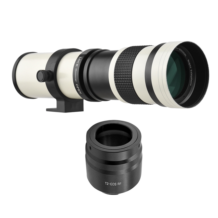 ホワイトMF超望遠ズームレンズF/8.3-16 420-800mmT2マウント、Canon