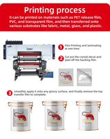 Impresora UV DTF Locor de 60 cm, Gran Venta, con Lámina Dorada, Lámina Plateada, Transferencia en Frío, Plotter para Impresión de Adhesivos y Máquina de Laminación