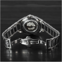 Montre automatique pour homme en acier inoxydable, 42 mm, cadran en cristal saphir, bracelet de 22 mm, fermoir caché à bouton-poussoir, chronographe, étanche