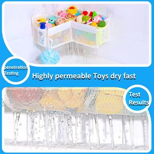 Organisateur de jouets de bain pour enfants avec accès rapide et plusieurs compartiments, pochette de rangement murale portable en maille - Product Image 2