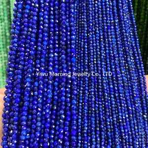 ลูกปัดพลอยสีน้ำเงินขนาด 2 มม. 3 มม. 4 มม. ทรงกลมเหลี่ยมเพชรพลอย อะความารีน อะมาโซไนต์ อะพาไทต์ หินธรรมชาติขนาดเล็กสำหรับทำเครื่องประดับ - Product Image 5