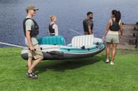 Bestway 65158 Hydro Force Adventure Elite X4, Set de Balsa Inflable para 4 Personas, 3.15 m, Kayak Inflable de PVC para Pesca, Bote Inflable
