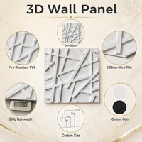 Panneau mural en PVC de qualité supérieure, moderne, tissage 3D, emboîtable, imperméable, résistant aux rayures, 50x50cm, pour exposition