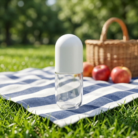 Bouteille en PET de 340 ml avec bouchon à vis de qualité alimentaire, conteneur cylindrique avec orifice de 30 mm pour boissons et jus