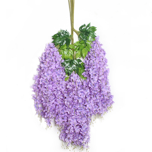 Guirlande <span class=keywords><strong>de</strong></span> fleurs artificielles en <span class=keywords><strong>fil</strong></span> <span class=keywords><strong>de</strong></span> <span class=keywords><strong>fer</strong></span> <span class=keywords><strong>de</strong></span> haute qualité M0311, glycine suspendue, 6 branches, fleurs <span class=keywords><strong>de</strong></span> glycine artificielles en soie - Product Image 5