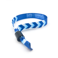 Bracelets en tissu polyester personnalisés imprimés par sublimation pour événements et fêtes, avec fermoir en plastique