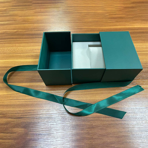 Caja de Regalo para Reloj de Una Sola Ranura, Estilo Vintage, Color Verde, con Lazo y Logotipo Personalizado, Apertura Doble, Venta al Por Mayor de Fábrica - Product Image 5