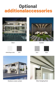 IKE Type175 Luxury Classic 10x12ft Sunroom Aluminum Pergola Motorised Gazebo Windproof Rodent-Proof LED China Origin Type-175 Al - Product Image 6