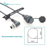 Cable de Programación con Conector USB a M12 Angular IP67 de 5 Pines con Código B, Compatible con Módulos de Diálogo de Procesos IFM EC9125 PDM360 NG