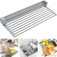 Égouttoir à vaisselle pliable et peu encombrant pour assiettes, bols, tasses et ustensiles de cuisine