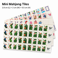 Meilleures ventes aux États-Unis en stock : Tuiles de Mahjong miniatures en acrylique avec logo personnalisé, jeu de Mahjong de voyage 4 joueurs, emballage personnalisé, écologique