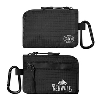 Dompet Tipis Anti-Pencurian RFID Fungsi Pemblokir RFID Tempat Kartu Kredit Dompet Koin Mini dengan Ritsleting