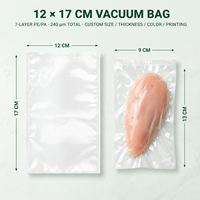Sacs sous vide pour aliments 12x17cm, sacs sous vide pour poulet, scellage thermique, stockage au congélateur, taille personnalisée, emballage 240 microns