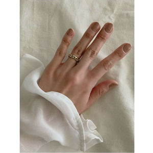 高端18k纯黄金个性链环不锈钢时尚简约镀金首饰 - Product Image 4