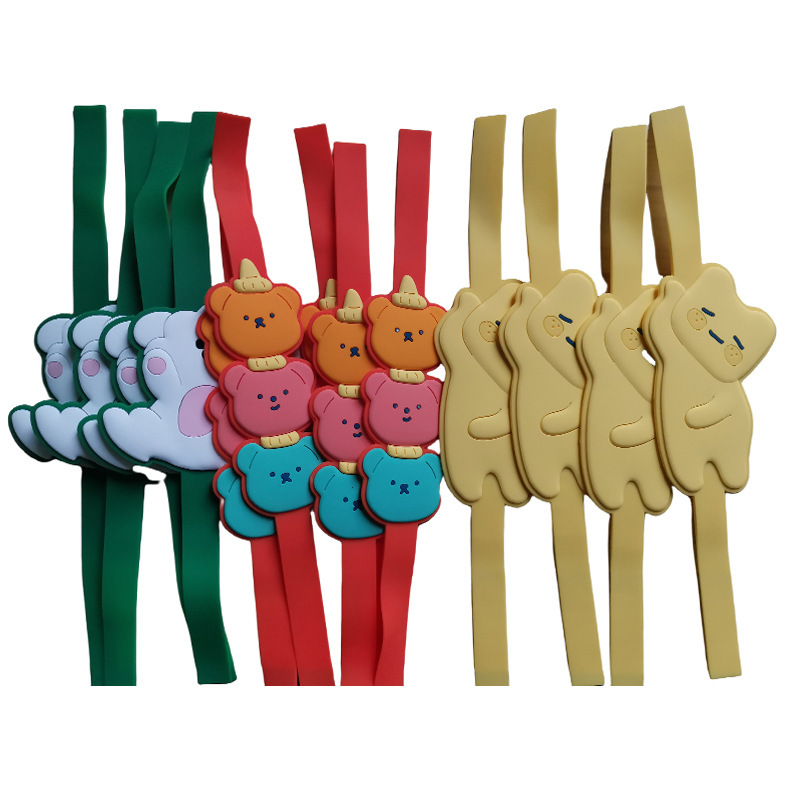 In Stock a Set Lovely Flowers Silicone Bracelet Pencil Heart TEACH Letters Pendant Wristlet Keychain With Tassel Image 5