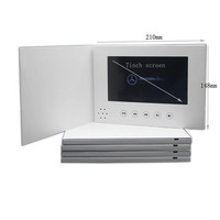 Producto promocional de tapa dura, folleto de vídeo en blanco de 5 pulgadas, libro de tarjetas de felicitación electrónicas con pantalla Lcd
