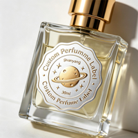 Étiquette de flacon de parfum en cuivre gaufré 3D personnalisée, argent mat, estampage à chaud, autocollant métallique pour emballage cosmétique