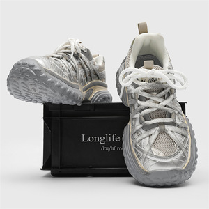 Top-level Designer Casual Fashionable Breathable Thick Knitted Sports Shoes Rubber Midsole <b>for</b> Cushioning Anti-odor Walking - Product Image 4