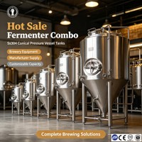 Tanque de Fermentación de Cerveza Profesional de 500L-5000L, Fermentador de Acero Inoxidable SS304 con Fondo Cónico, Máquina de Elaboración de Cerveza con Certificación CE y ASME