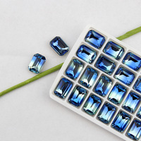 Selina Cristal Or Base Sans Trou Rectangulaire Tourmaline Strass pour DIY Bijoux, Vêtements Embellissement