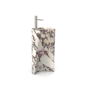 Lavabo <span class=keywords><strong>de</strong></span> Mármol Clásico Nero Marquina, Forma Orgánica, Bloque Sólido, Esquinas Redondeadas, <span class=keywords><strong>para</strong></span> <span class=keywords><strong>Baño</strong></span> <span class=keywords><strong>de</strong></span> Hotel o Villa - Product Image 2