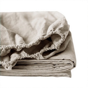 Parure de draps en lin 100% français, 3 pièces, tissée unie, prélavée, pour usage domestique et hôtelier - Product Image 4