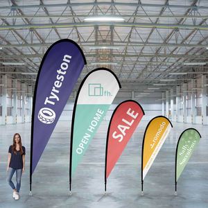 Custom Flying Teardrop Beach Flags <b>for</b> Outdoor Advertising Flying Banners With Stand Promotional Flying Flags With Custom Design - Product Image 1