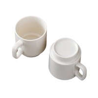 Mug en céramique au design minimaliste moderne, tasse empilable en porcelaine blanche Dehua, 330 ml, mug à café, tasse à thé, tasse à boisson