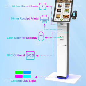 SFP23A Pantalla LCD Curva Interactiva Inteligente de 23.6 Pulgadas, Kiosco de Autoservicio con Pantalla Táctil Android, Impresora de Recibos de 80 mm con SDK - Product Image 4